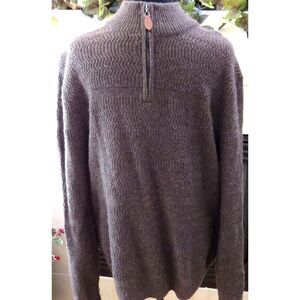 Christian Lacroix Men's 80% Merino Wool 1/4 zip Sweater Brown  M  EUC